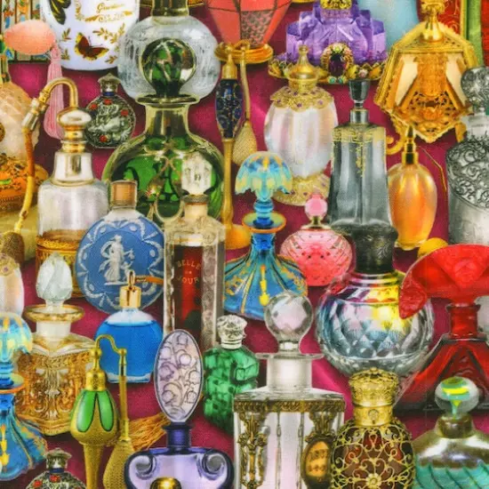 Robert Kaufman Perfume Bottles Fabric {1}
