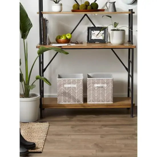 DII&reg; 11" Stone Herringbone Storage Cube, 2ct. {8}