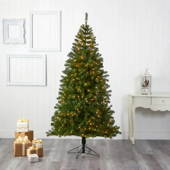 7ft. Pre-Lit Springfield Artificial Christmas Tree, Clear LED Lights {6}