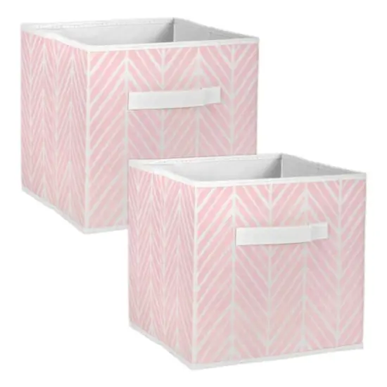 DII&reg; 11" Nonwoven Polyester Herringbone Storage Cubes, 2ct. Mauve {1}