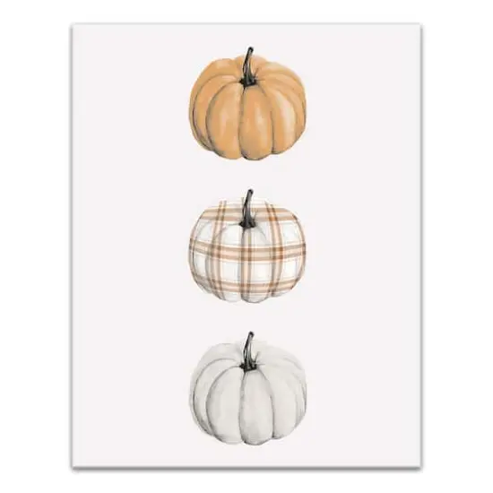 Fall Pumpkin Trio Canvas Wall Art {1}
