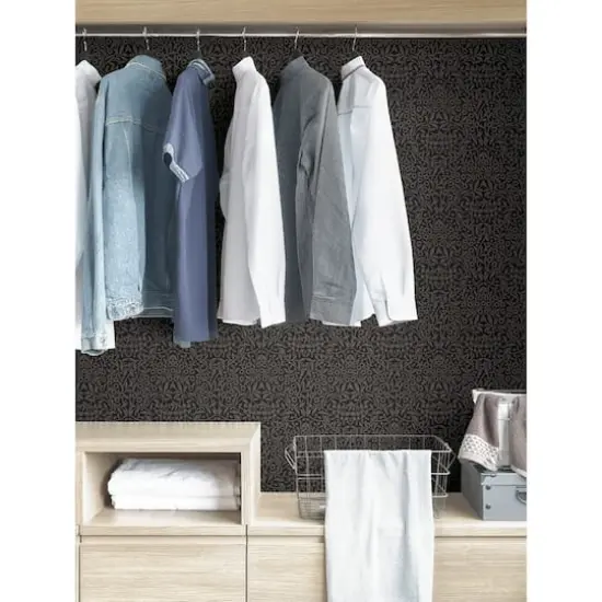 NuWallpaper Charcoal Darcy Peel & Stick Wallpaper {5}