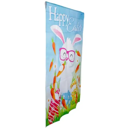Colorful Happy Easter Bunny with Carrots House Flag {4}