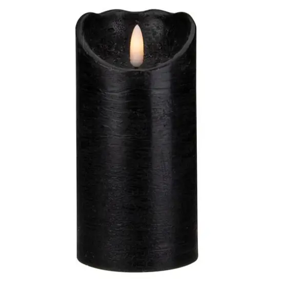 6" LED Black Flameless Halloween D&eacute;cor Candle {1}