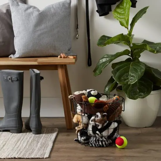 DII&reg; 10" Black Round Metal Basket {6}