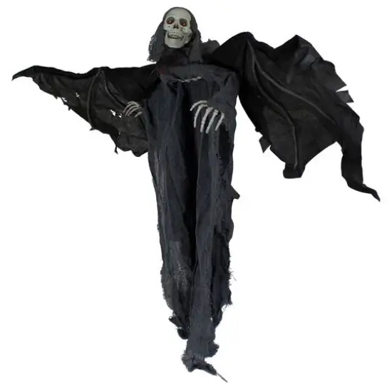 50" LED Lighted & Animated Winged Grim Reaper Halloween Decoration {5}