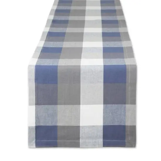 DII&reg; 108" Tri-Color Check Table Runner Stone {2}