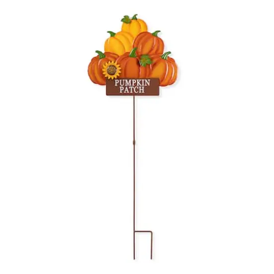 Glitzhome&reg; 42" Fall Metal Pumpkins Stack Yard Stake {1}