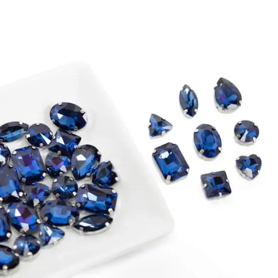 CousinDIY Silver Blue Zircon Glass Sew-On Rhinestones, 56ct. {5}