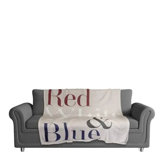 Red, White & Blue Type Coral Fleece Blanket {3}