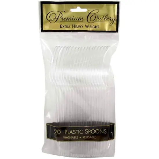 JAM Paper Clear Plastic Spoons, 20ct. {1}