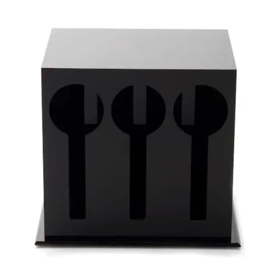 Mind Reader Black 3 Compartment Plastic Utensil Dispenser & Cutlery Organizer {9}