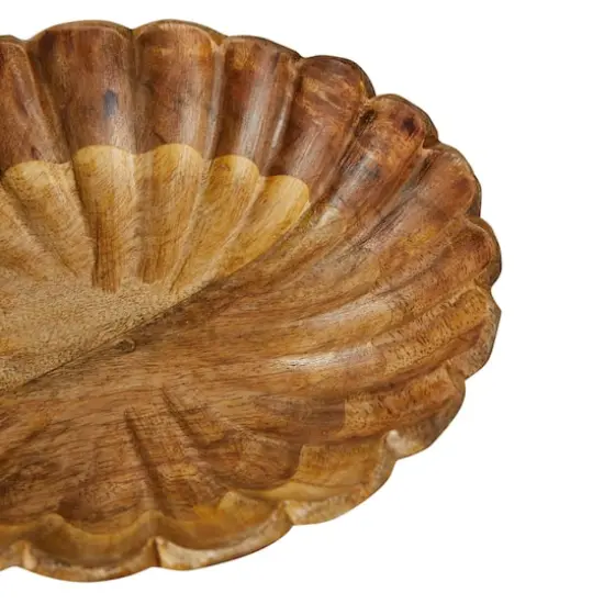 Hello Honey® 8" Natural Boho Carved Wood Bowl with Scalloped Edge {4}