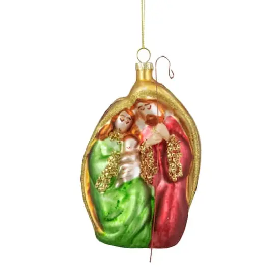Holy Family Glass Nativity Ornament {1}