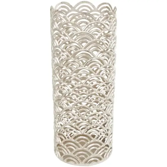 Silver Art Deco Arch Pattern Vase Set {4}