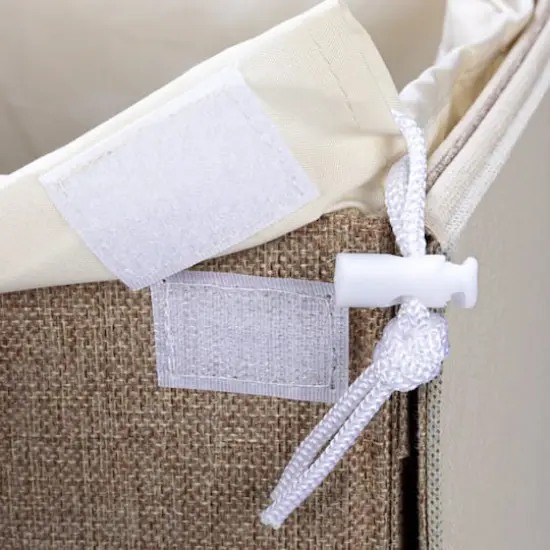 Household Essentials Narrow Collapsible Laundry Hamper with Liner & Lid Latte {12}