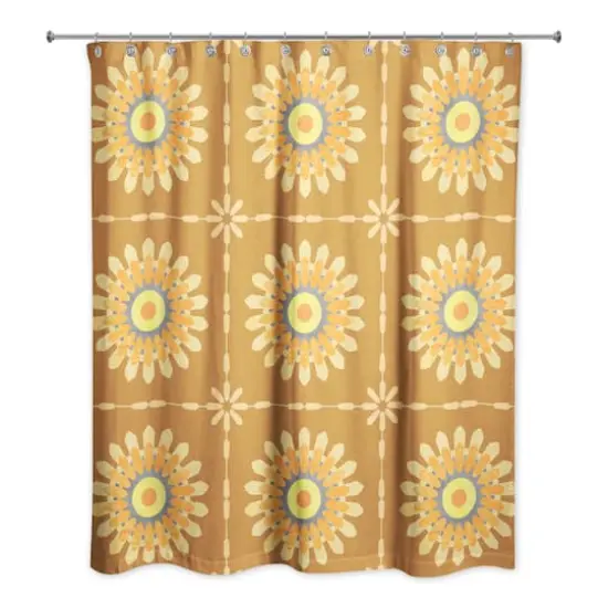 Mandalas Shower Curtain Orange {1}
