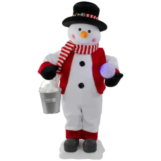 24" Lighted & Animated Musical Snowman Christmas Figure {1}