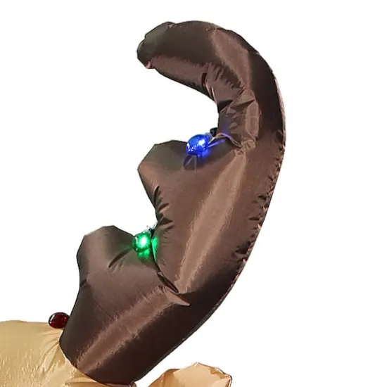 8ft. Pre-Lit Inflatable Reindeer with Wreath & Multicolor LED Lights {4}