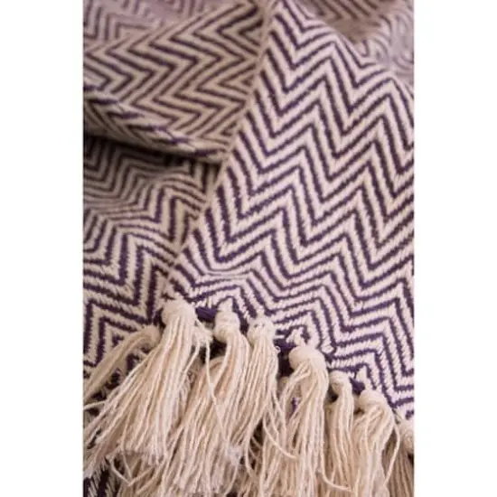 DII&reg; Eggplant Handloom Chevron Throw {4}