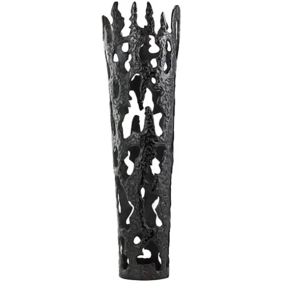 31" Contemporary Aluminum Melting Drip Vase Black {1}