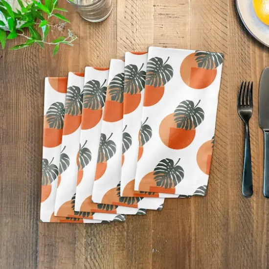 Sun and Palm Leafs 10" x 10" Cotton Twill Napkin {4}