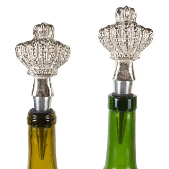 Silver Crown Bottle Stopper Set {5}
