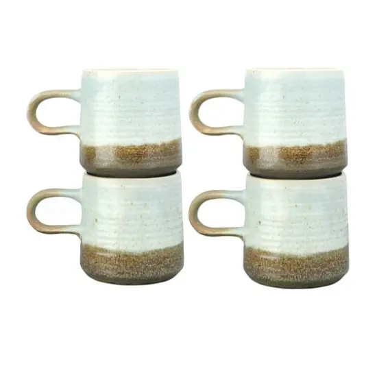 Hello Honey&reg; Assorted Stoneware with Blue and Brown Reactive Glaze Mug Set {1}