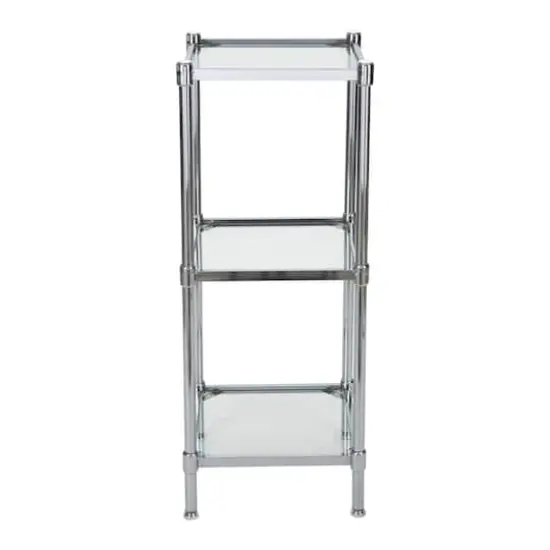 Organize It All Glacier 34" 3-Tier Freestanding Tempered Glass Shelving Tower {6}