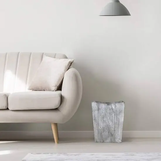 Rustic Farmhouse Style Wood Wastebasket Bin Gray Green {7}