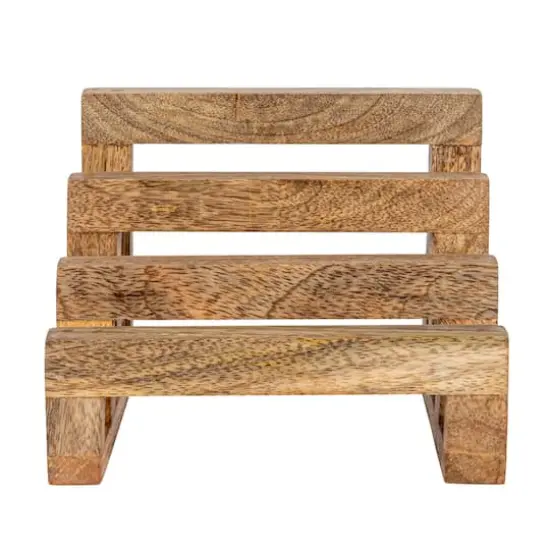 Hello Honey&reg; 6" Natural 3 Section Mango Wood Cutting Board Stand {8}