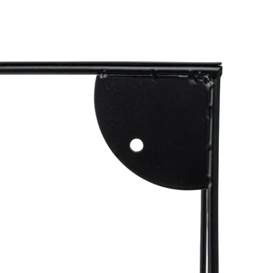Hello Honey&reg; 40" Matte Black Metal Two-Tier Wall Shelf {6}
