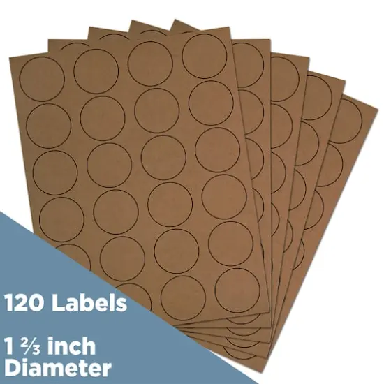JAM Paper Circle Label Stickers Brown Kraft {4}