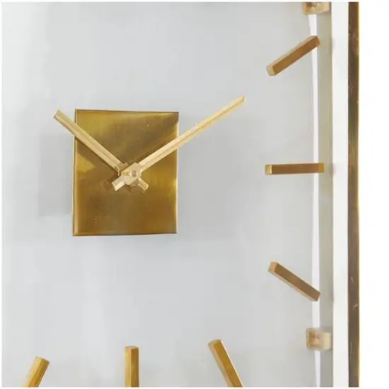 16" Gold Stainless Steel Wall Clock with Clear Face {4}