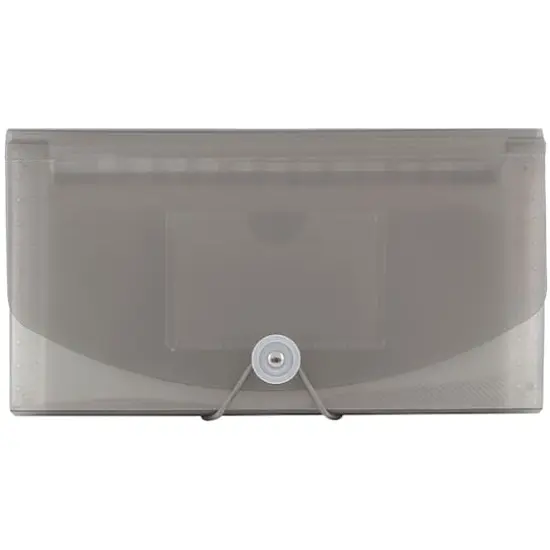 JAM Paper 13 Pocket Plastic Accordion FolderSmoke Gray {1}