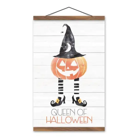 Queen of Halloween Teak Hanging Canvas {1}