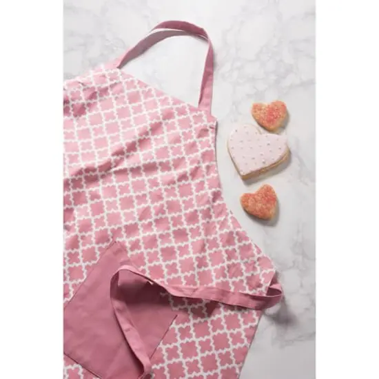 DII&reg; Lattice Print 2-Pocket Apron Pink {6}