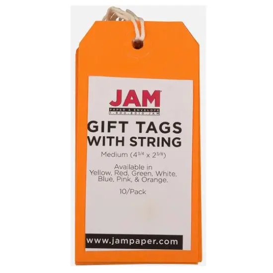 JAM Paper Medium Gift Tags with String Orange {4}