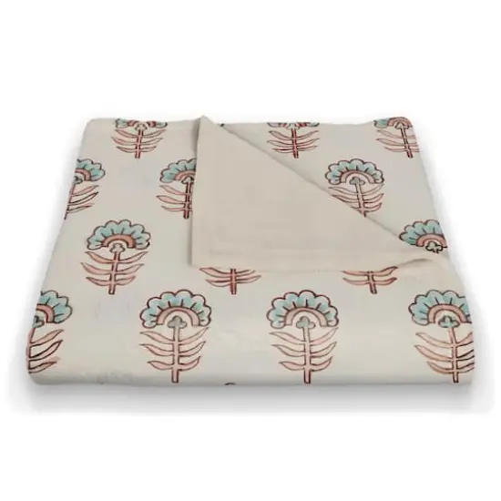 Unique Florals Coral Fleece Blanket {3}