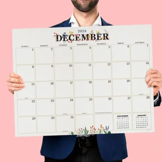 TF Publishing 2024-2025 Large Floral Desk Pad Calendar {7}
