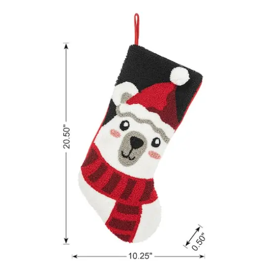 Glitzhome&reg; 20.5" Polar Bear Hooked Stocking {7}