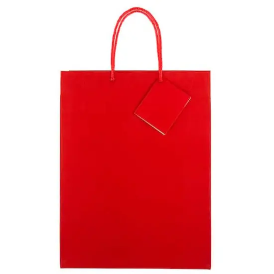JAM Paper Large Glossy Gift Bags with Rope Handles, 3ct. Red {5}