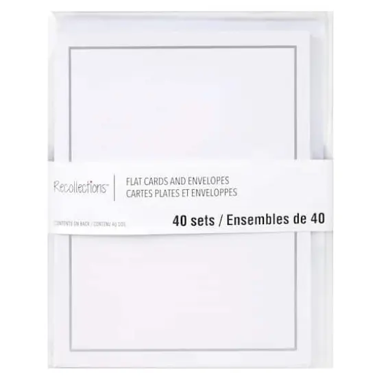 Silver Border Flat Cards & Envelopes by Recollections&trade;, 4.25" x 5.5" {1}