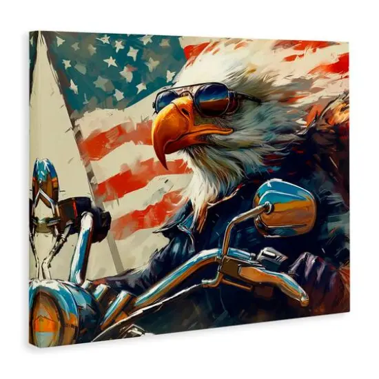 Stupell Industries Patriotic Bald Eagle Canvas Wall Art {4}