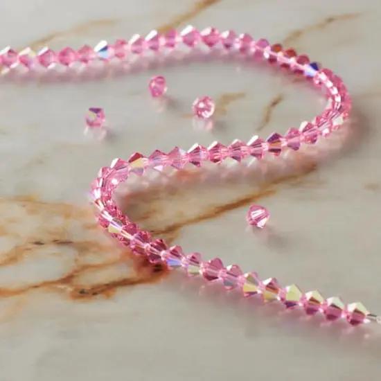 Preciosa Glass Crystal Bicone Beads, 4mm by Bead Landing&trade; Rose AB {3}