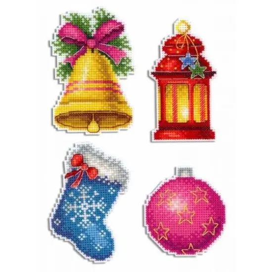 MP Studia Christmas Magnets Plastic Canvas Counted Cross Stitch Kit {1}