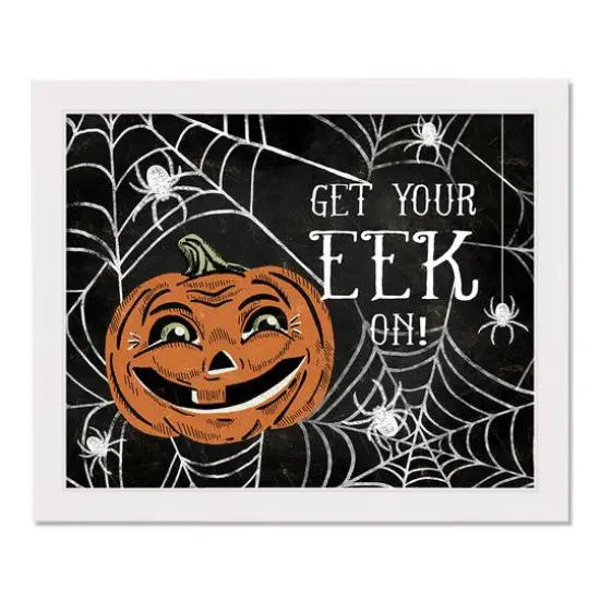 Get Your Eek on White Framed Canvas Wall Art {1}