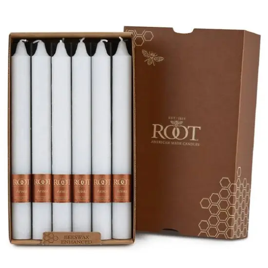 Root Candles 9" Unscented Timberline&trade; Arista&trade; Taper Candles, 12ct. White {1}
