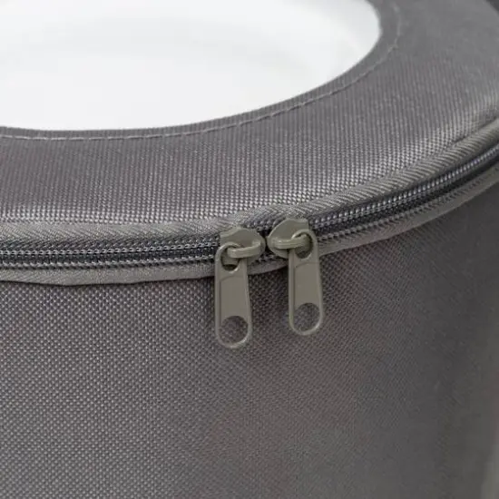 Honey Can Do 10" Gray Round Dinnerware Storage Box {6}