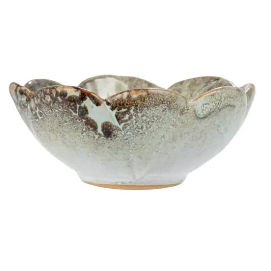Hello Honey&reg; 4.75" Blue & Brown Stoneware Flower Bowl with Reactive Glaze {7}